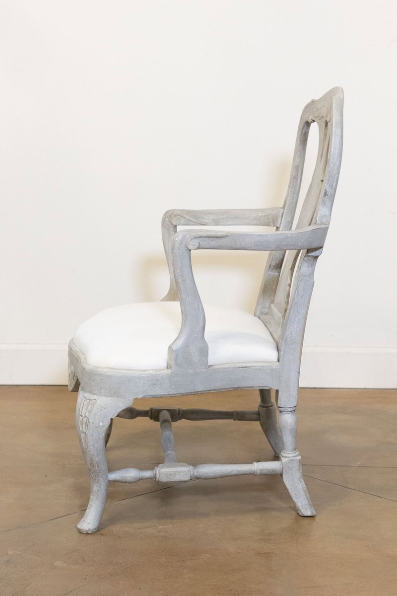 40% OFF at Checkout. Pair of Swedish Rococo Style 1890s Painted Wood Armchairs - JAA