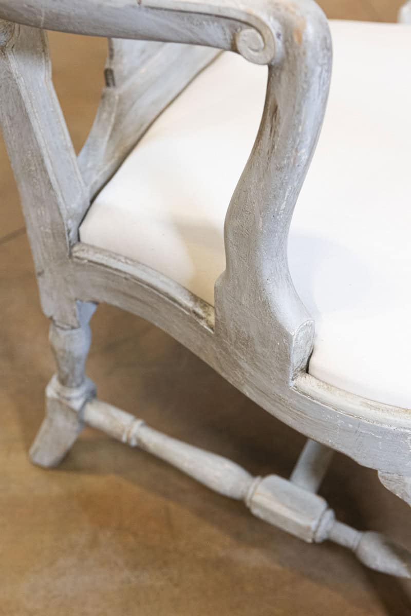 40% OFF at Checkout. Pair of Swedish Rococo Style 1890s Painted Wood Armchairs - JAA