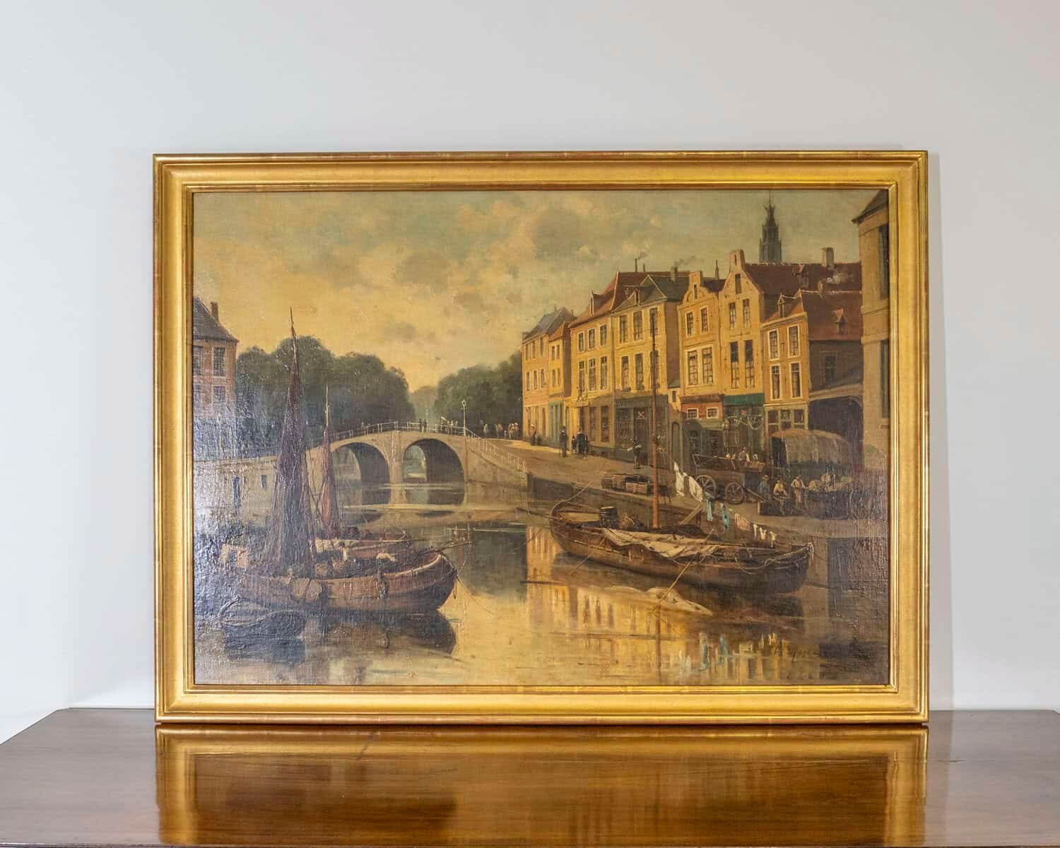 Landscape With A French River Port From The 19th Century - JAA