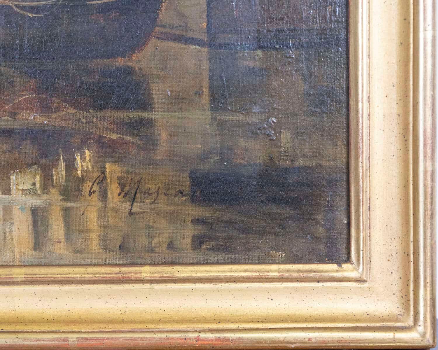 Landscape With A French River Port From The 19th Century - JAA