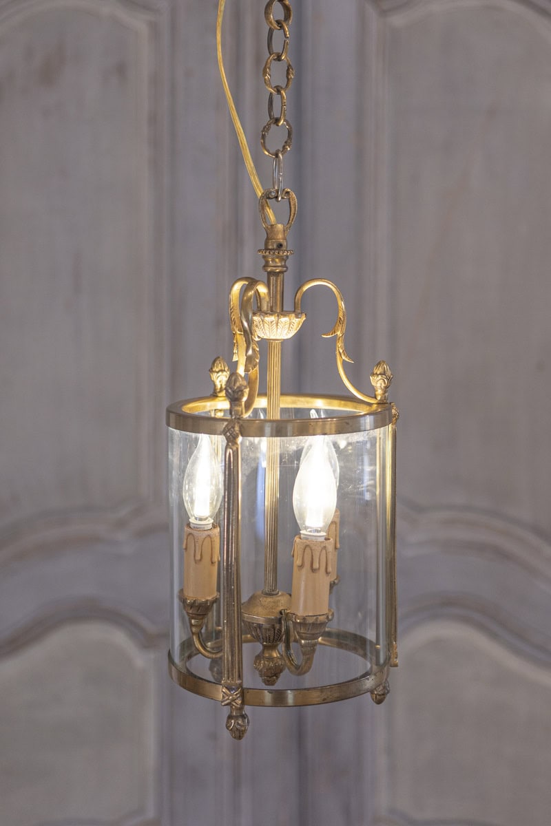 20th Century French Brass and Glass Lantern - JAA
