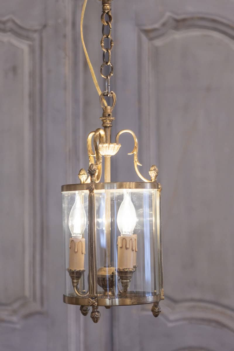 20th Century French Brass and Glass Lantern - JAA