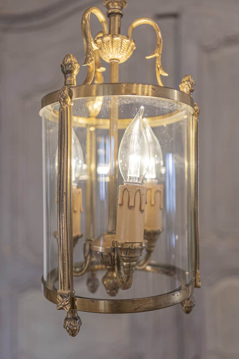 20th Century French Brass and Glass Lantern - JAA