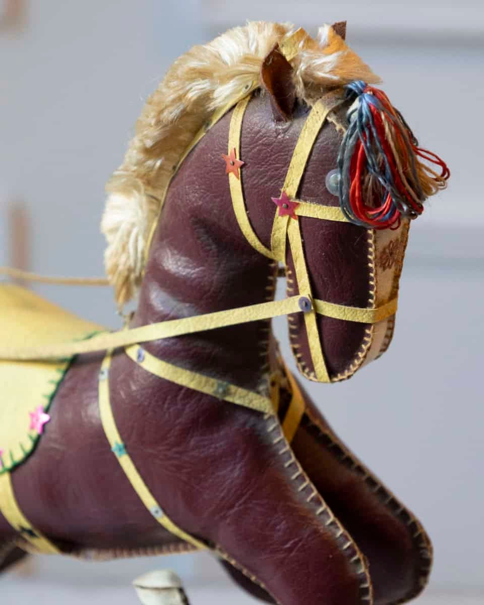 French Decorative Horse in Moleskin with Saddle and Harness, 20th Century - JAA