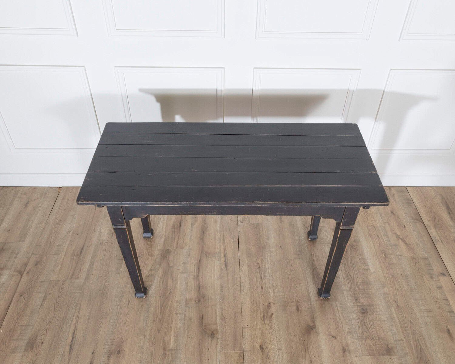 Rustic French Painted Console Table with Square Legs, circa 1910 - JAA