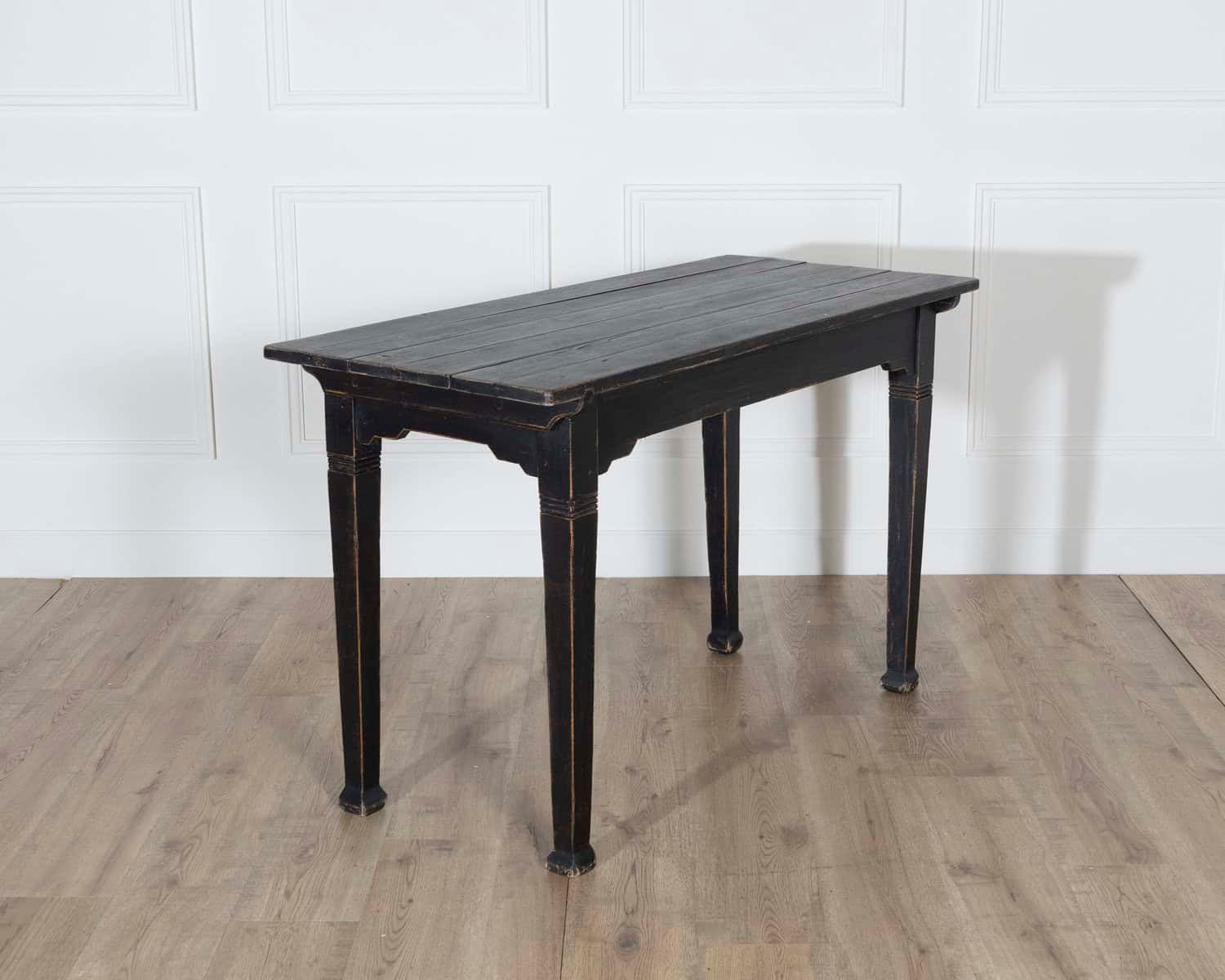 Rustic French Painted Console Table with Square Legs, circa 1910 - JAA