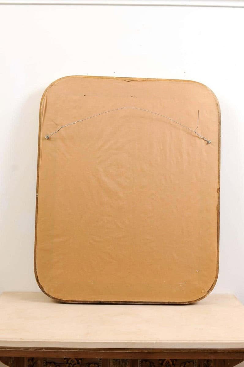 French 19th Century Paste Painting with Bouquet of Flowers in Giltwood Frame - JAA