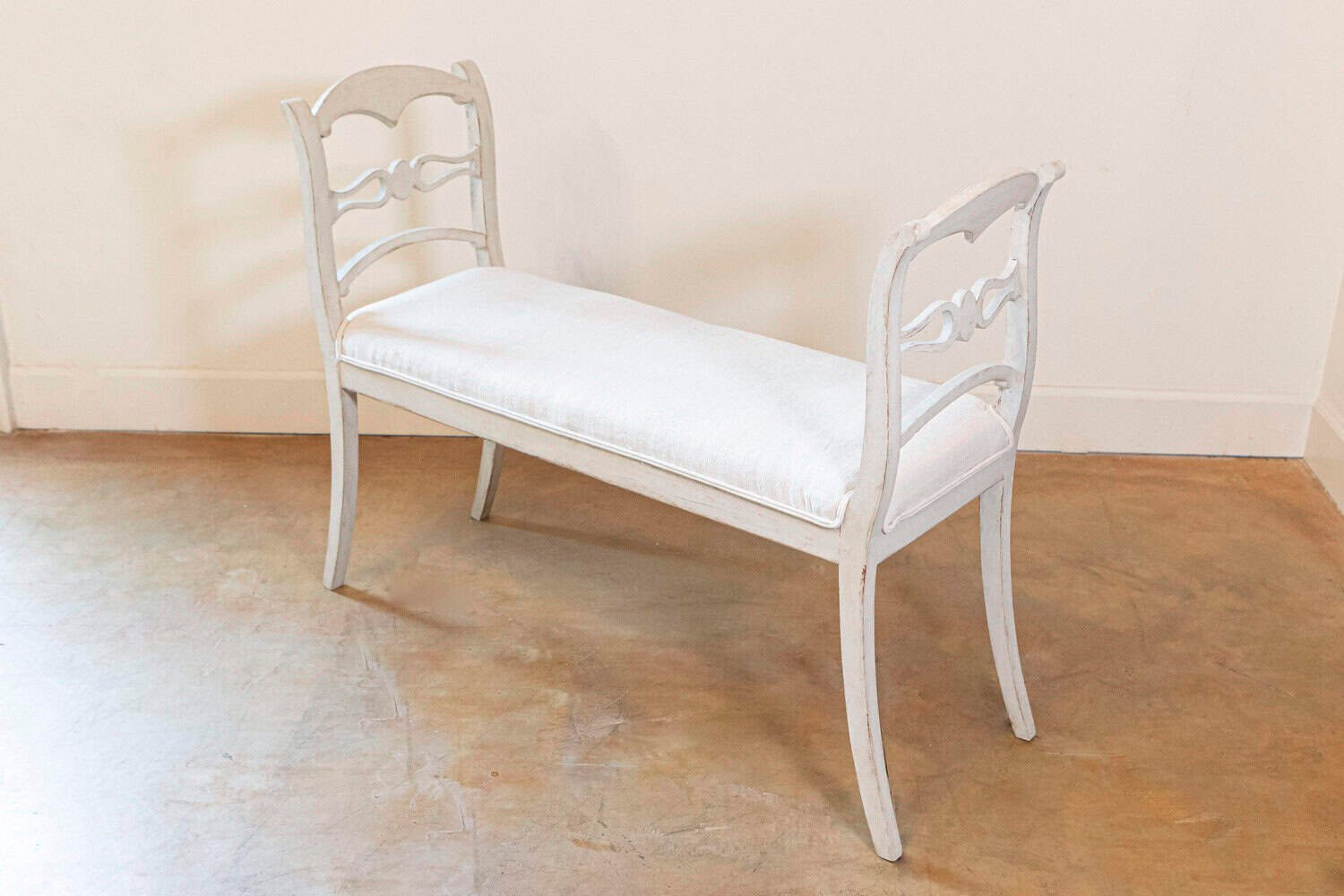 Pair of Swedish 19th Century Painted Wood Window Benches - JAA