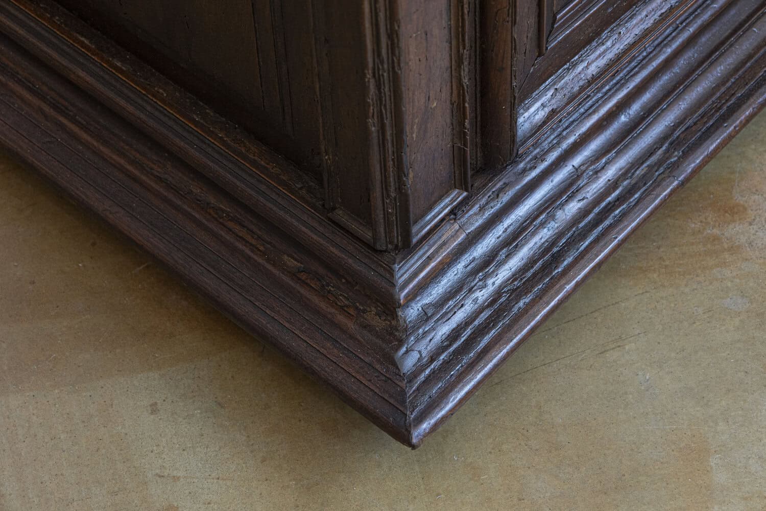 French 16th Century Henri II Period Walnut Buffet with Folded Cloth Ornaments - JAA