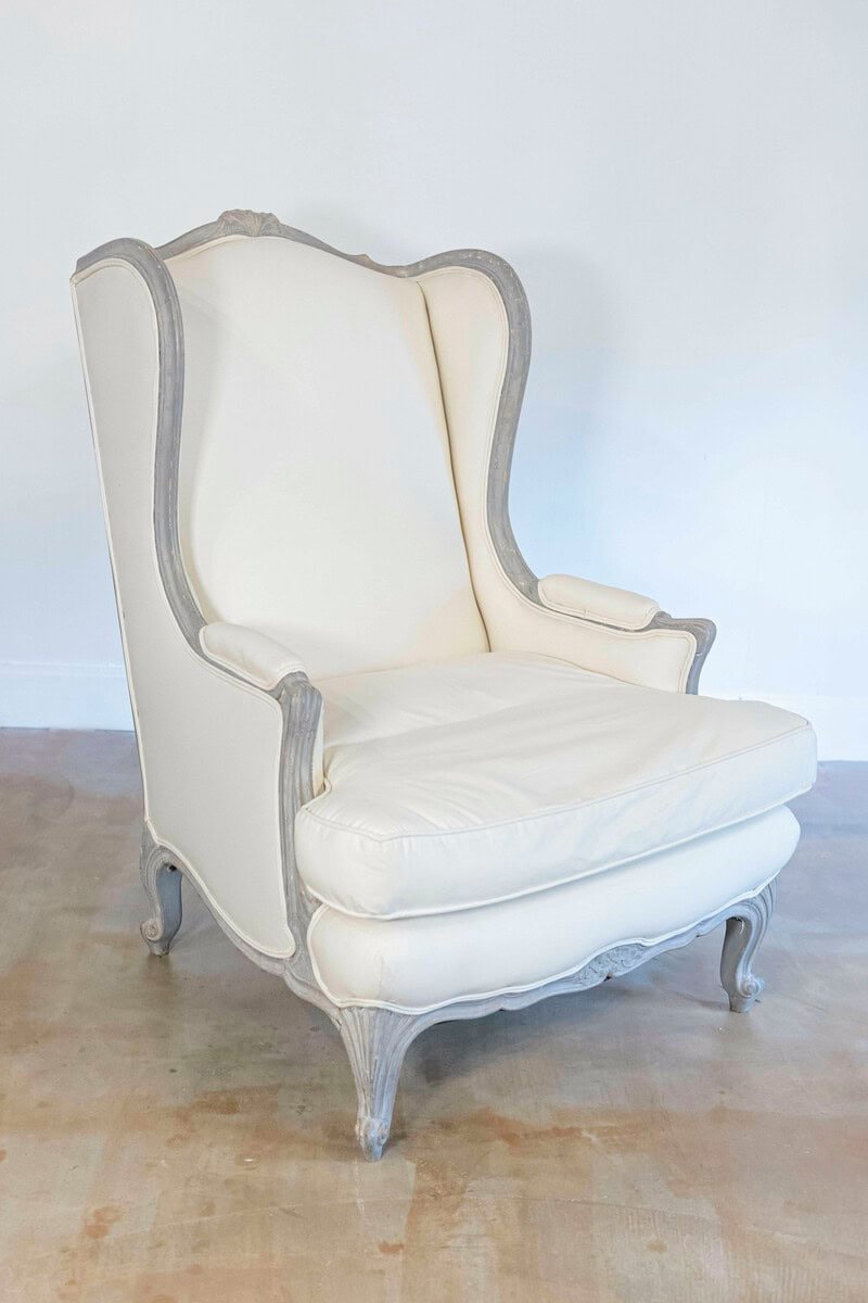ON HOLD - 40% OFF at Checkout. Pair of French Louis XV Style 19th Century Wingback Bergères with New Upholstery - JAA