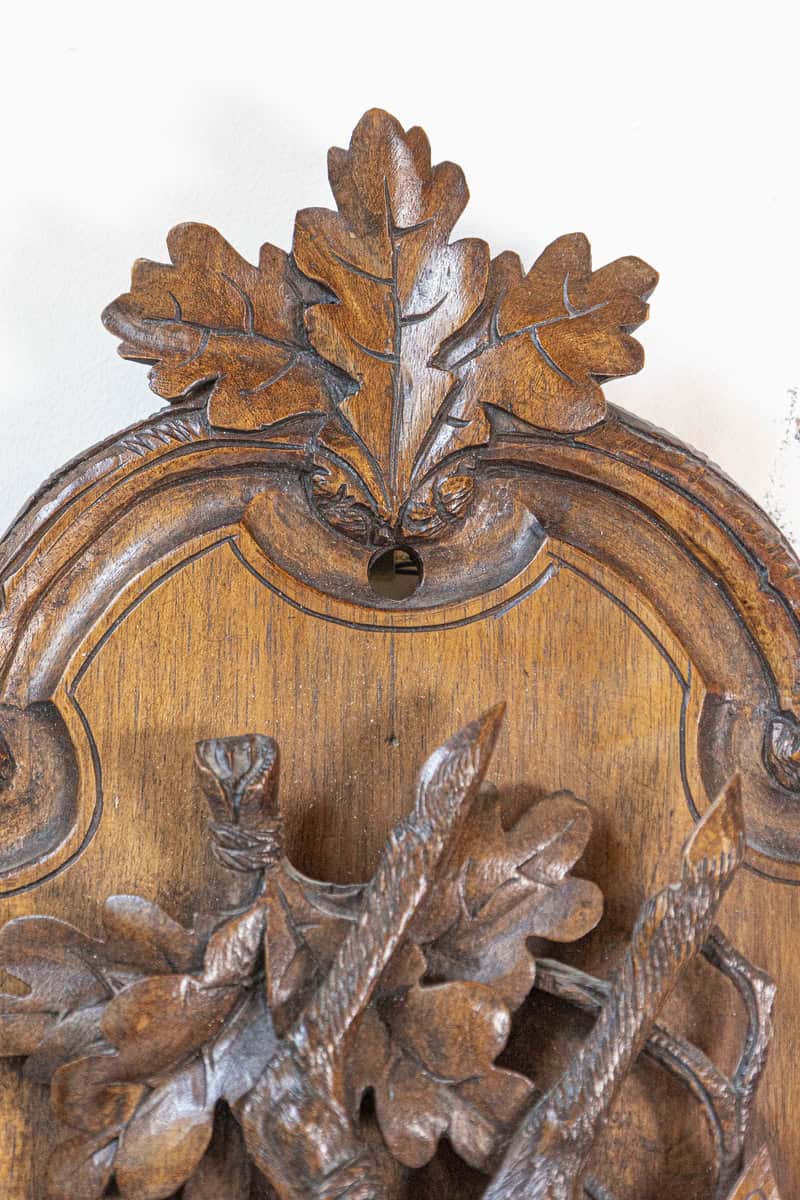 Black Forest Period 19th Century German Oak Wall Carving with