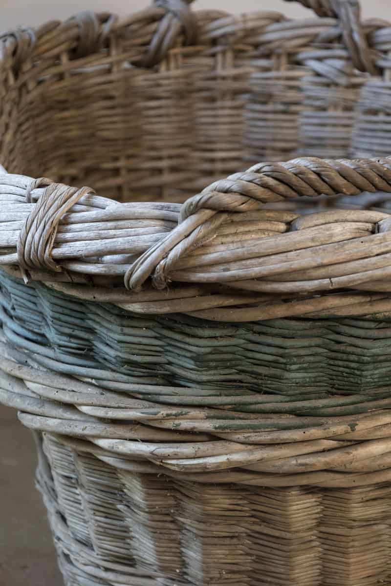Early 20th Century French Wicker Grape Harvesting Basket - Has some damage to one handle - JAA