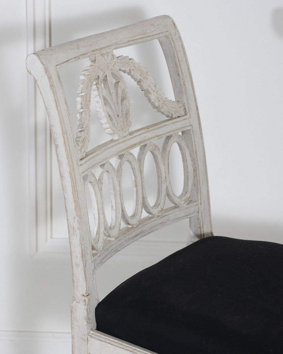 Set of Eight Swedish Gustavian Dining Chairs, circa 1820 - JAA