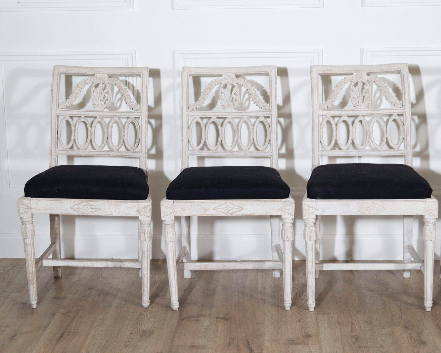Set of Eight Swedish Gustavian Dining Chairs, circa 1820 - JAA