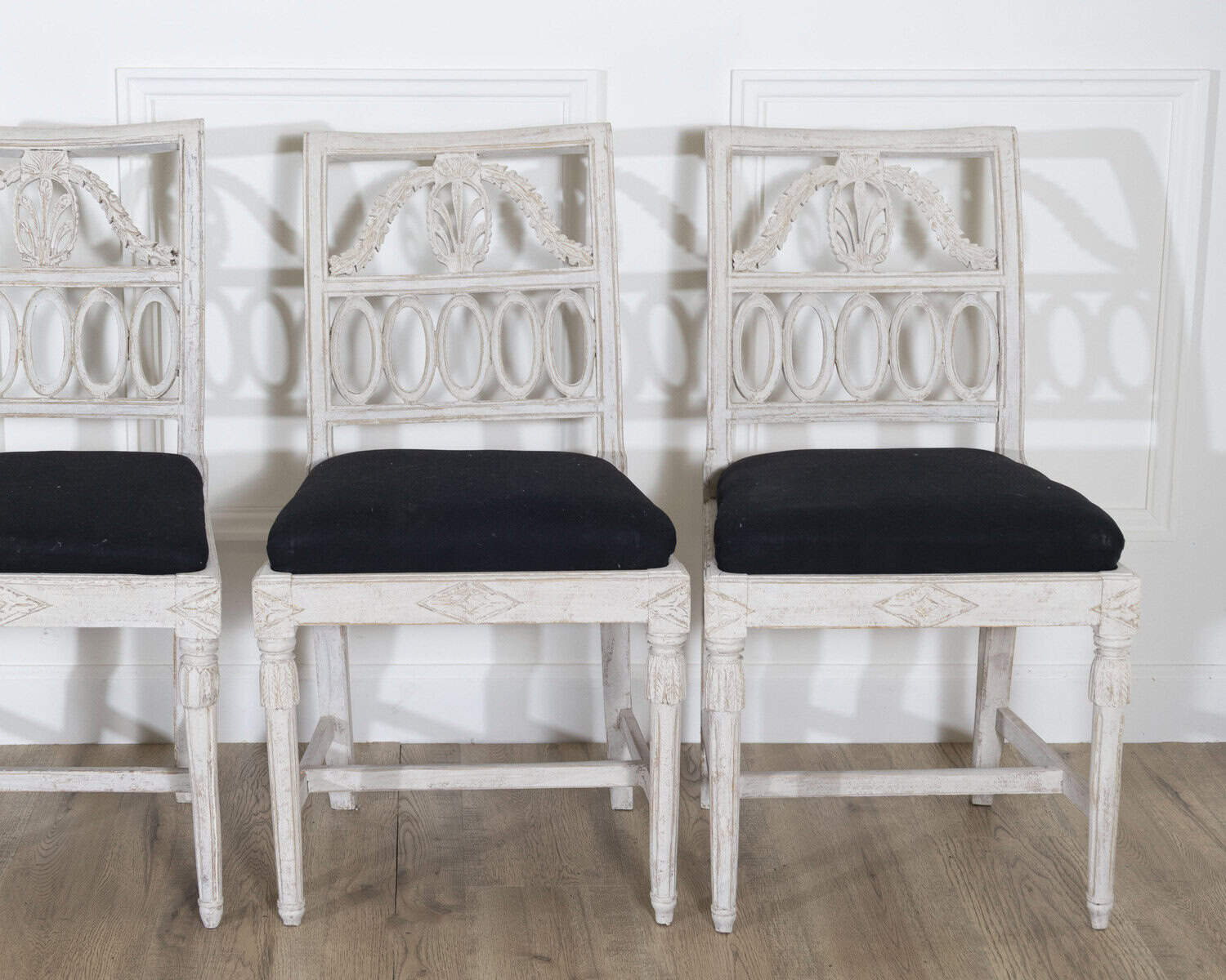 Set of Eight Swedish Gustavian Dining Chairs, circa 1820 - JAA