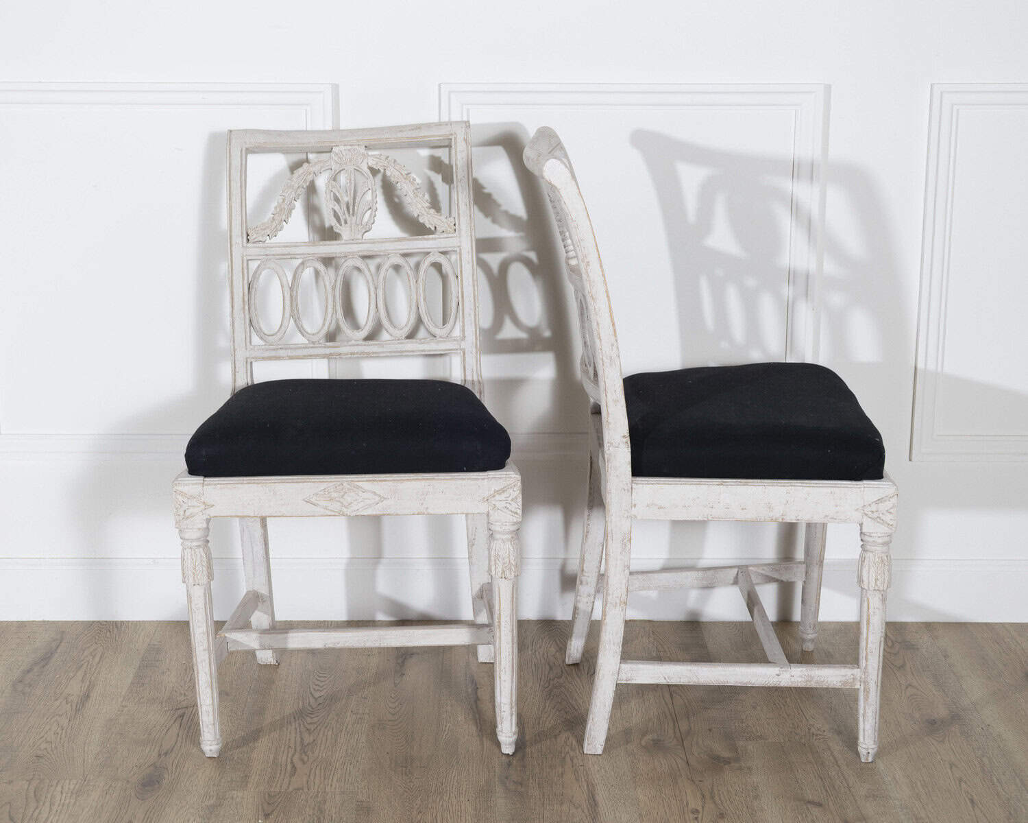 Set of Eight Swedish Gustavian Dining Chairs, circa 1820 - JAA