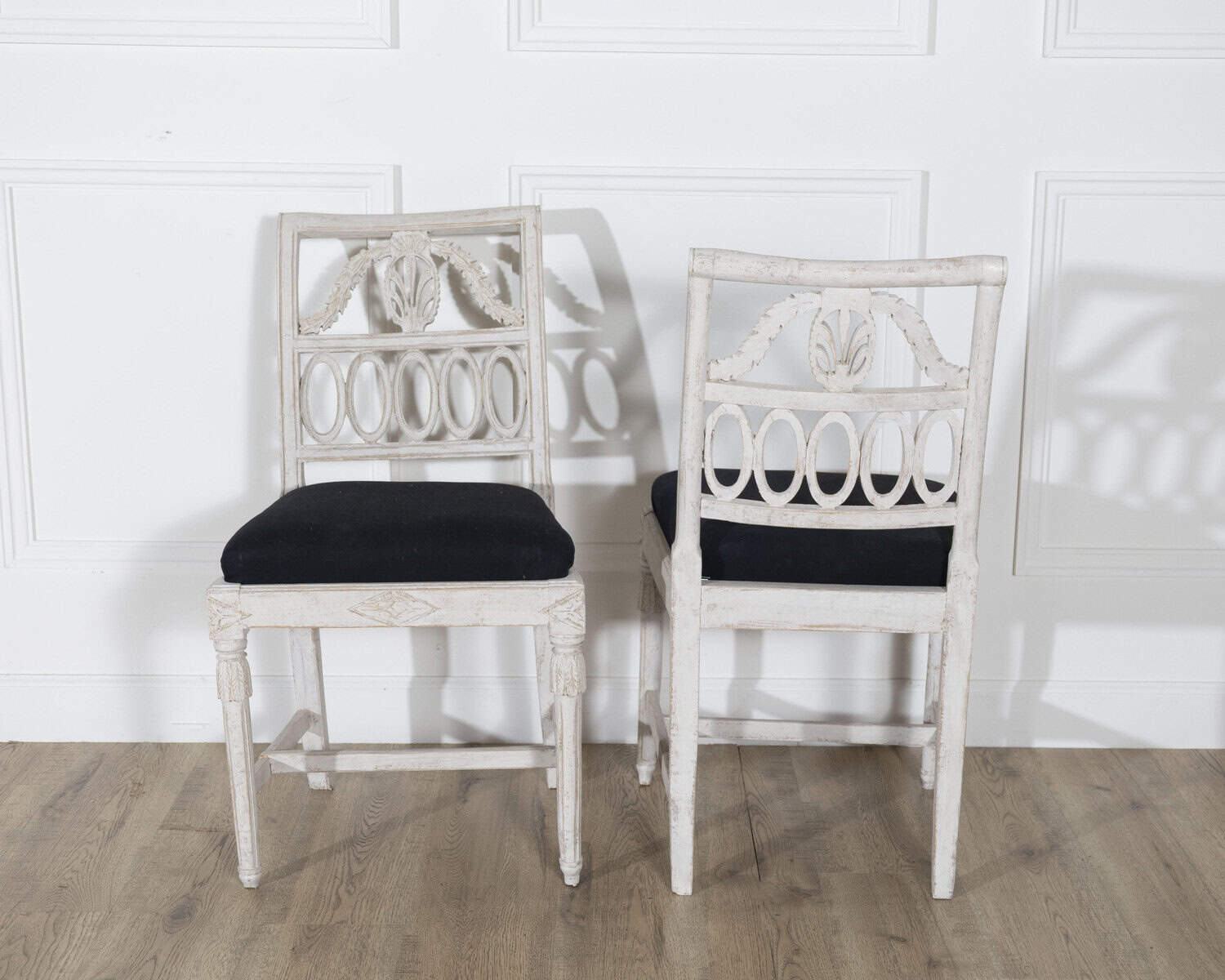 Set of Eight Swedish Gustavian Dining Chairs, circa 1820 - JAA