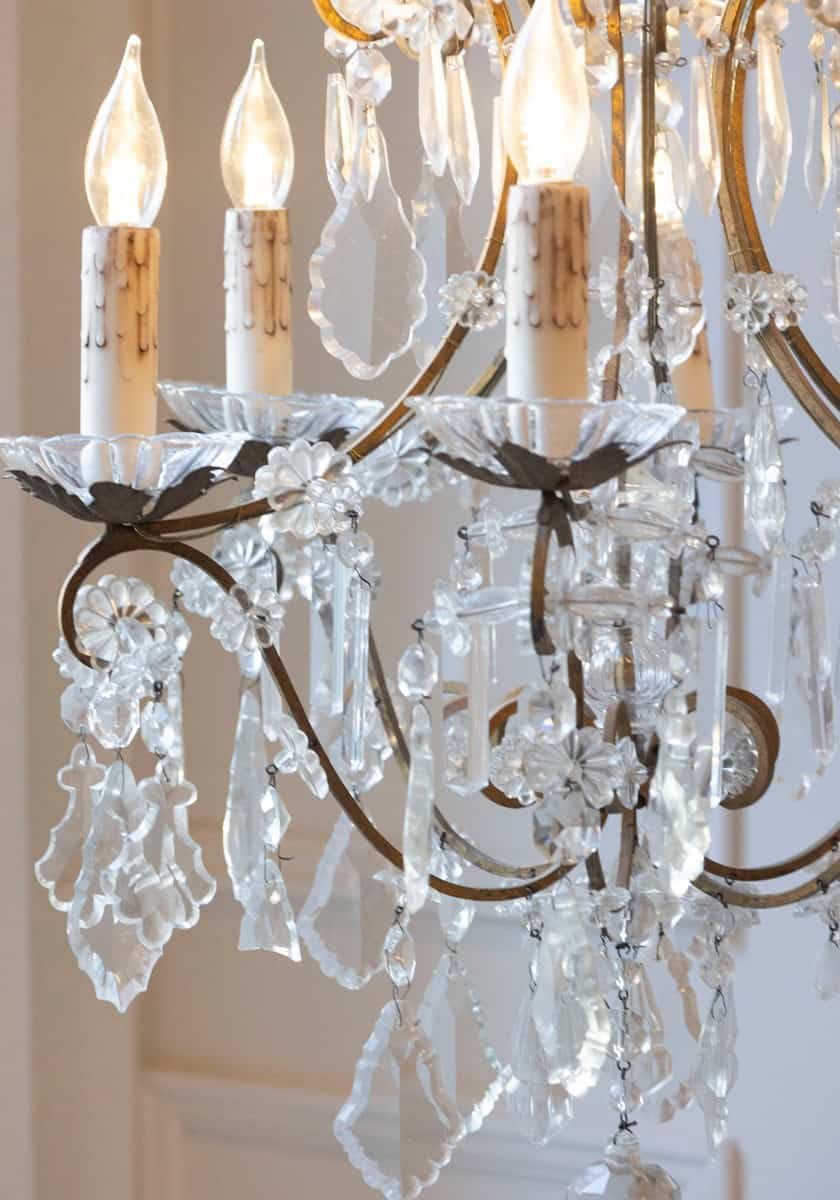 40% OFF at Checkout. Italian Rococo Style 1890s Six-Light Crystal Chandelier with Gilt Metal Armature - JAA