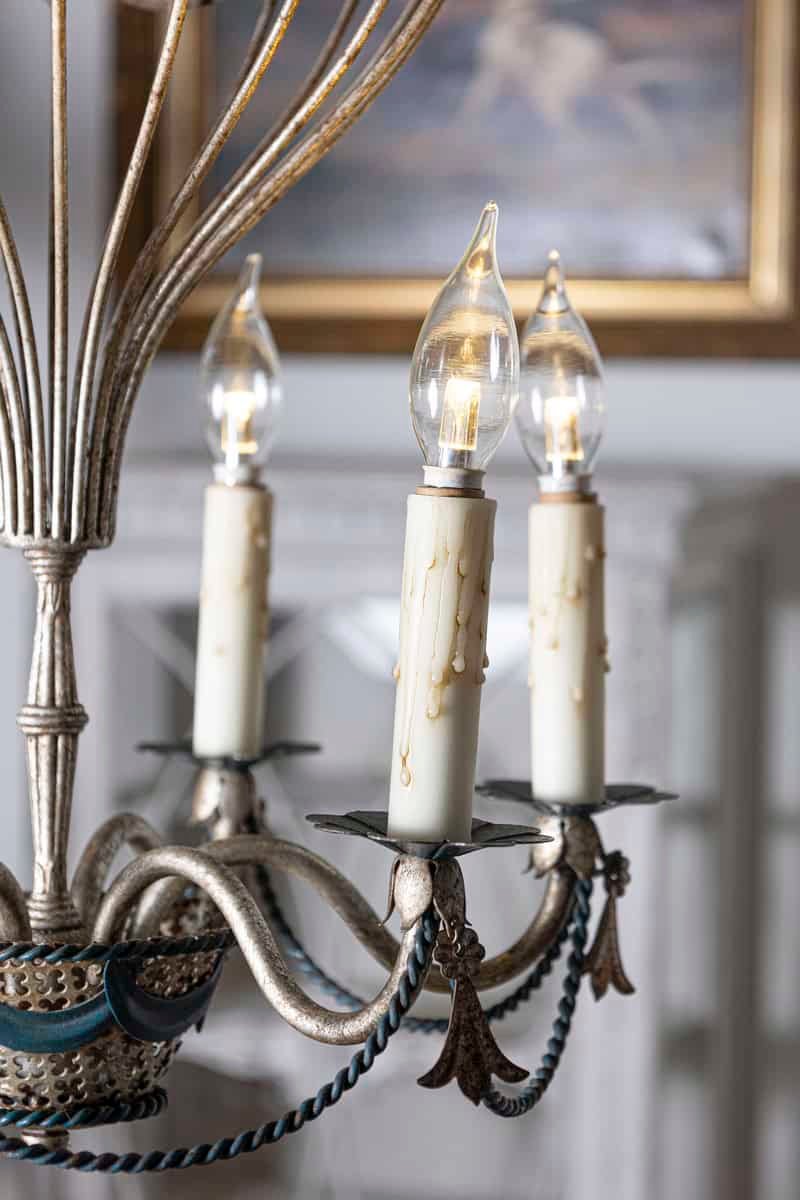 20th Century French Gilt Iron and Painted Tôle Balloon Chandelier - JAA