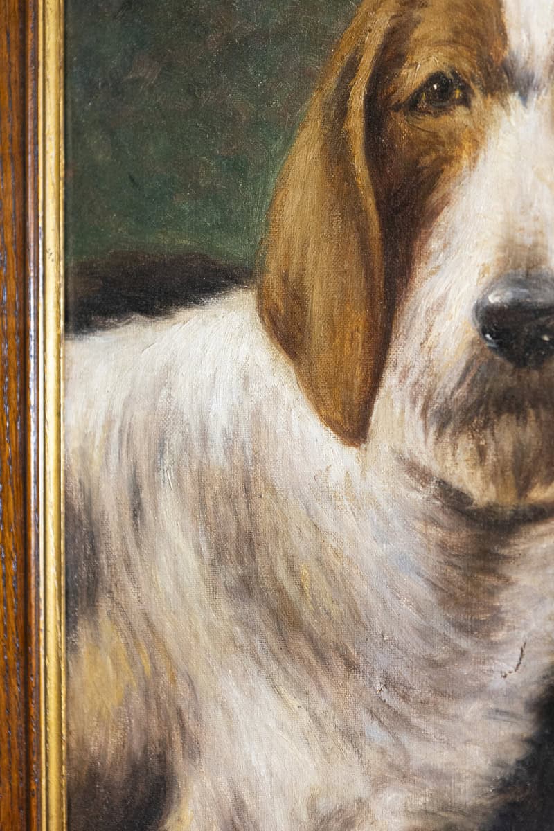 19th Century French Dog Painting - JAA