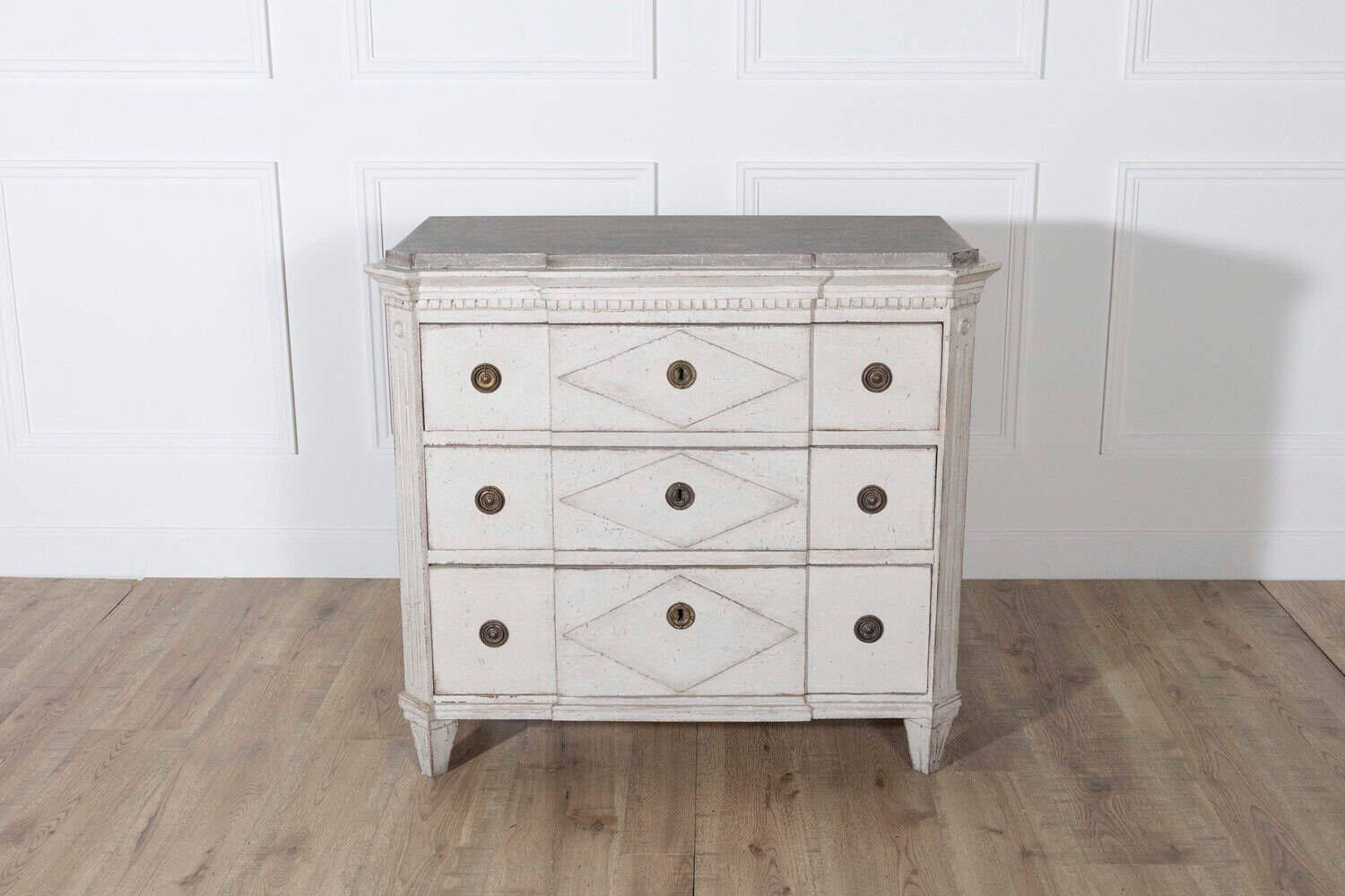 Swedish Gustavian Style Painted Chest of Drawers with Grey Top, circa 1880 - JAA