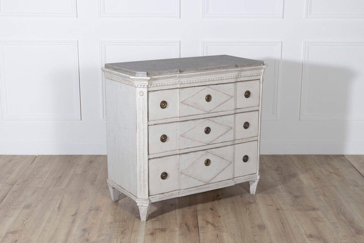 Swedish Gustavian Style Painted Chest of Drawers with Grey Top, circa 1880 - JAA