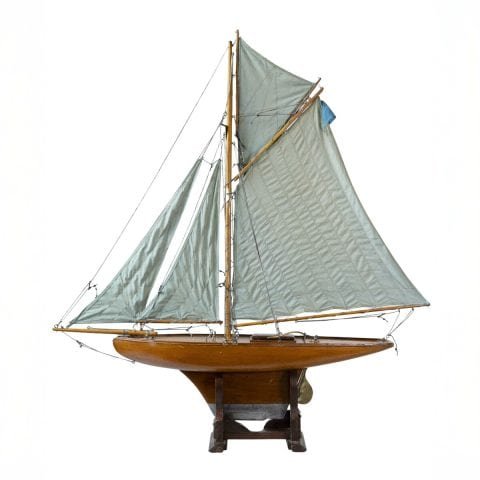 Large English Gaff-Rigged Pond Yacht, Early 20th Century