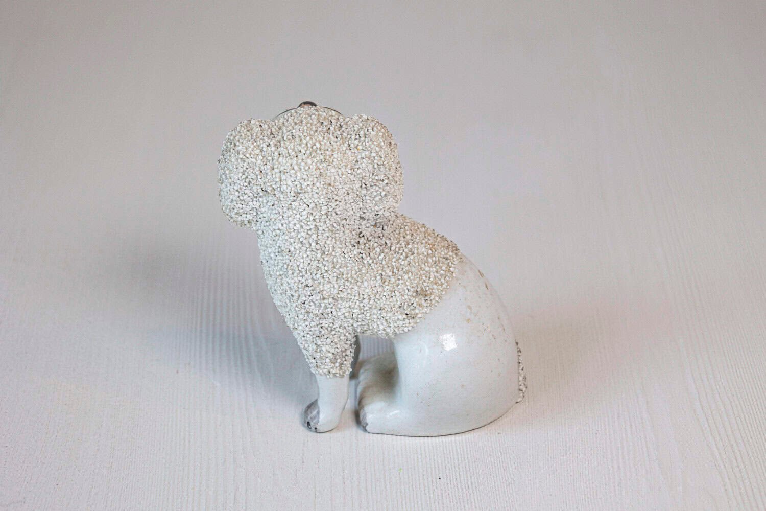 English 19th Century Victorian Split Leg Staffordshire Dog with White Coat - JAA