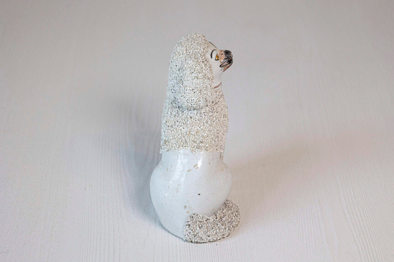 English 19th Century Victorian Split Leg Staffordshire Dog with White Coat - JAA