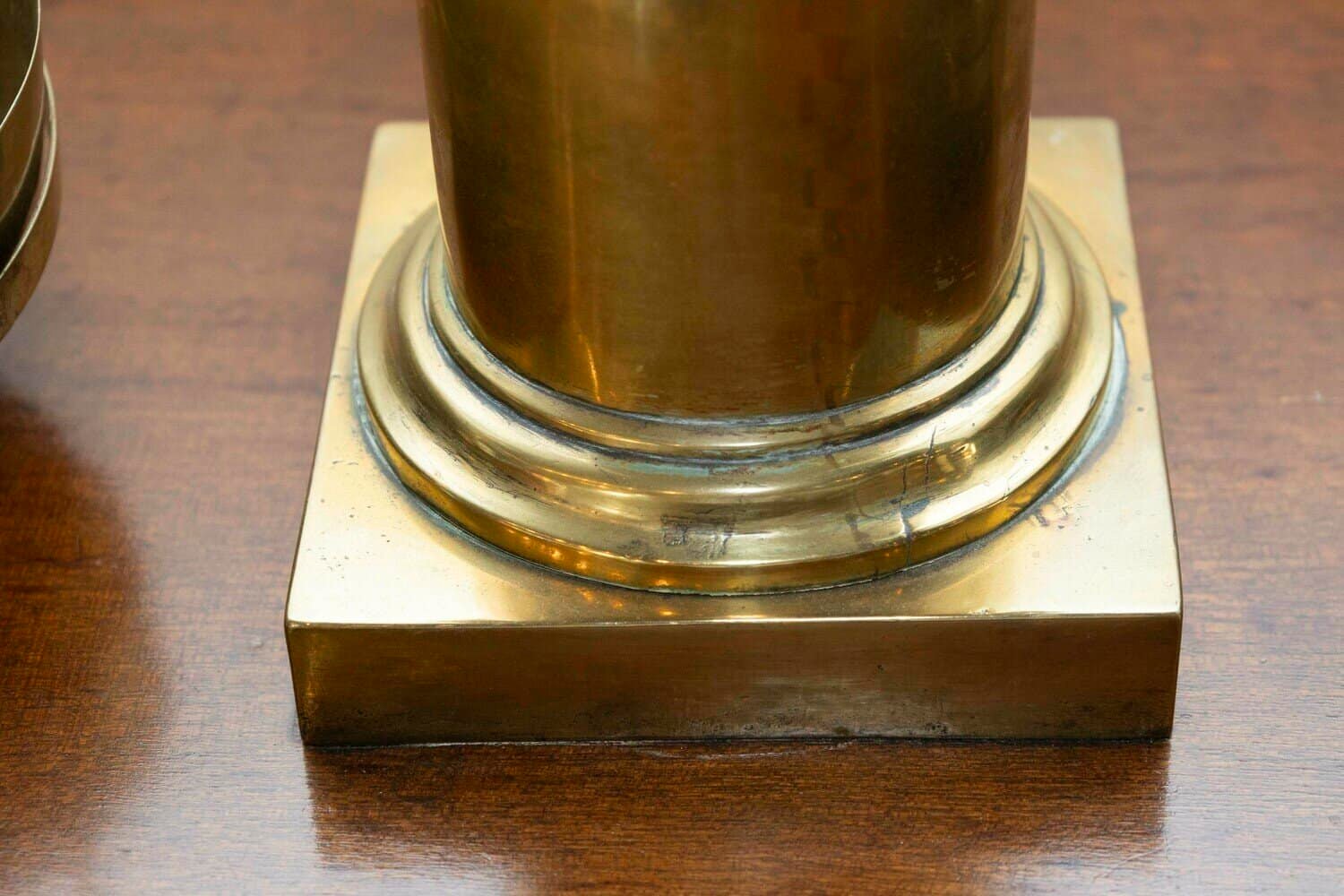 English 19th Century Brass Herbalist Scale with Central Column and Lyre Motif - JAA