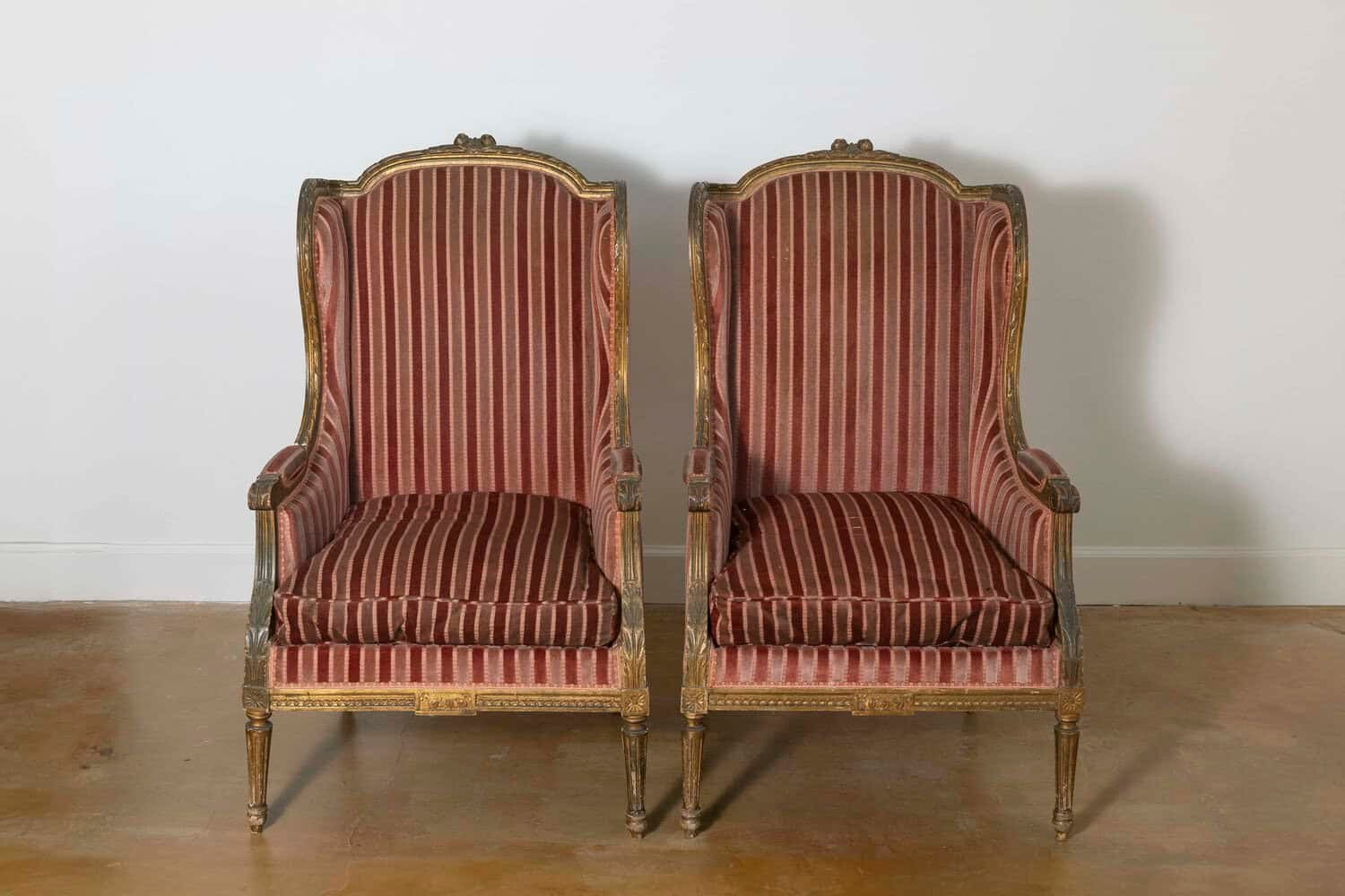 Pair of 19th Century French Bergeres - JAA