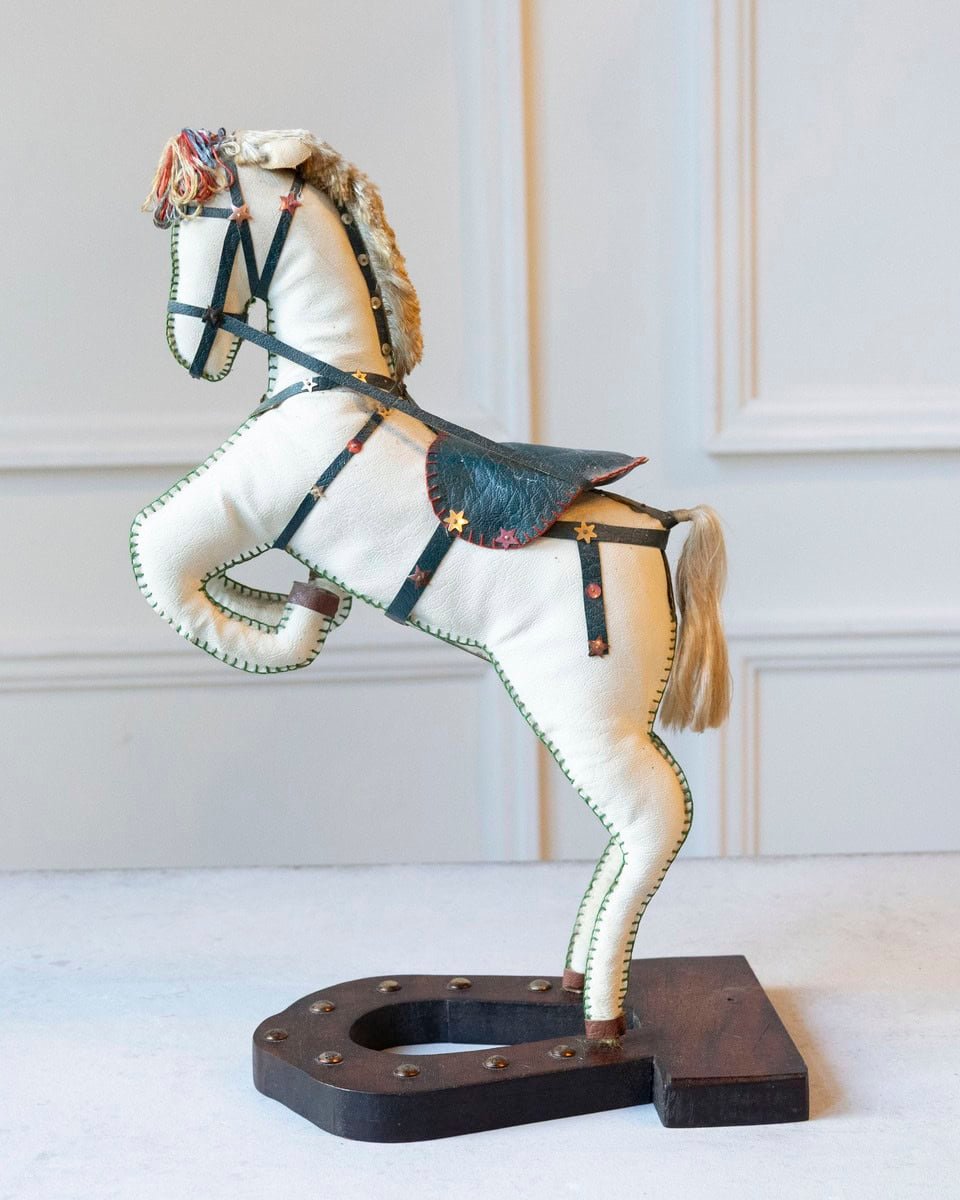 French Decorative Horse in Moleskin with Saddle and Harness, 20th Century - JAA
