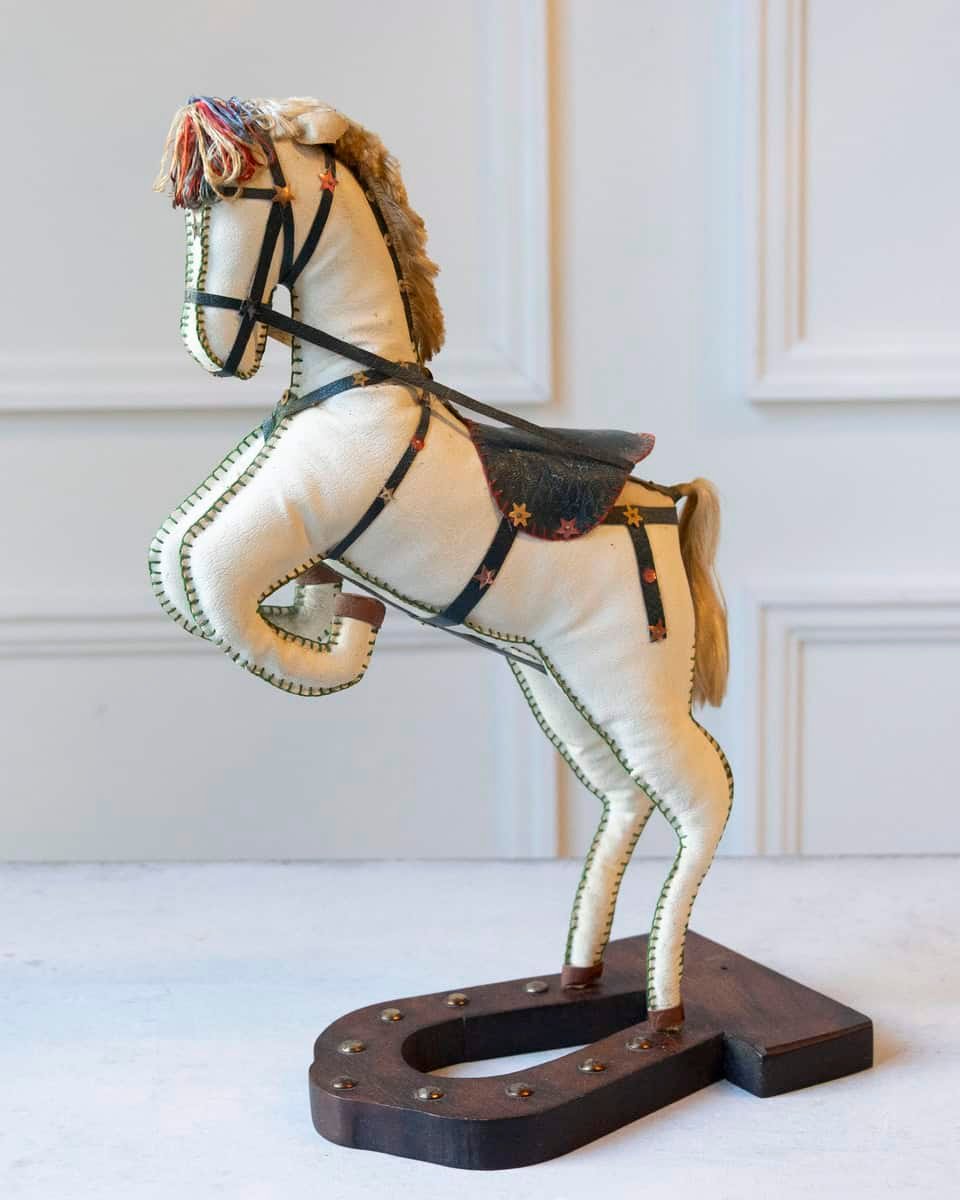 French Decorative Horse in Moleskin with Saddle and Harness, 20th Century - JAA