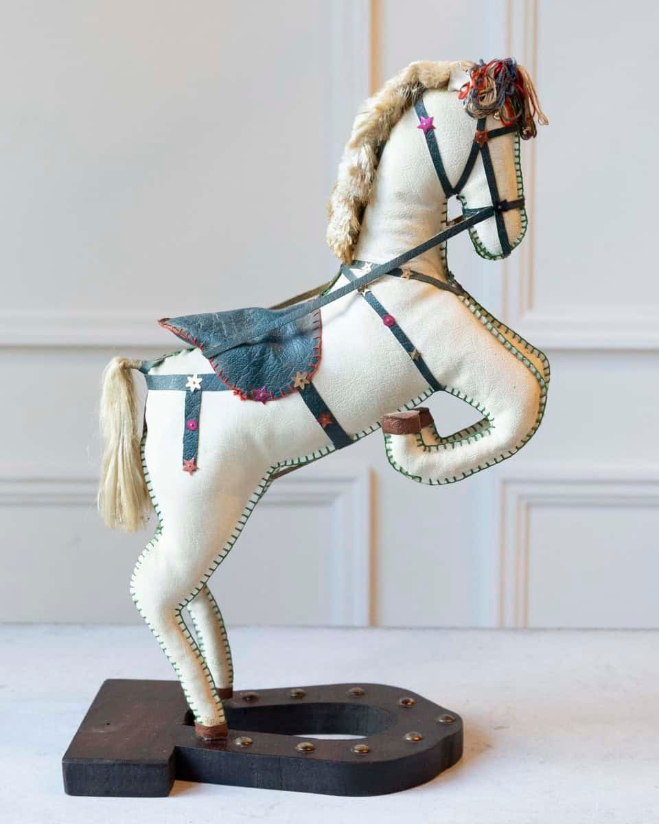 French Decorative Horse in Moleskin with Saddle and Harness, 20th Century - JAA