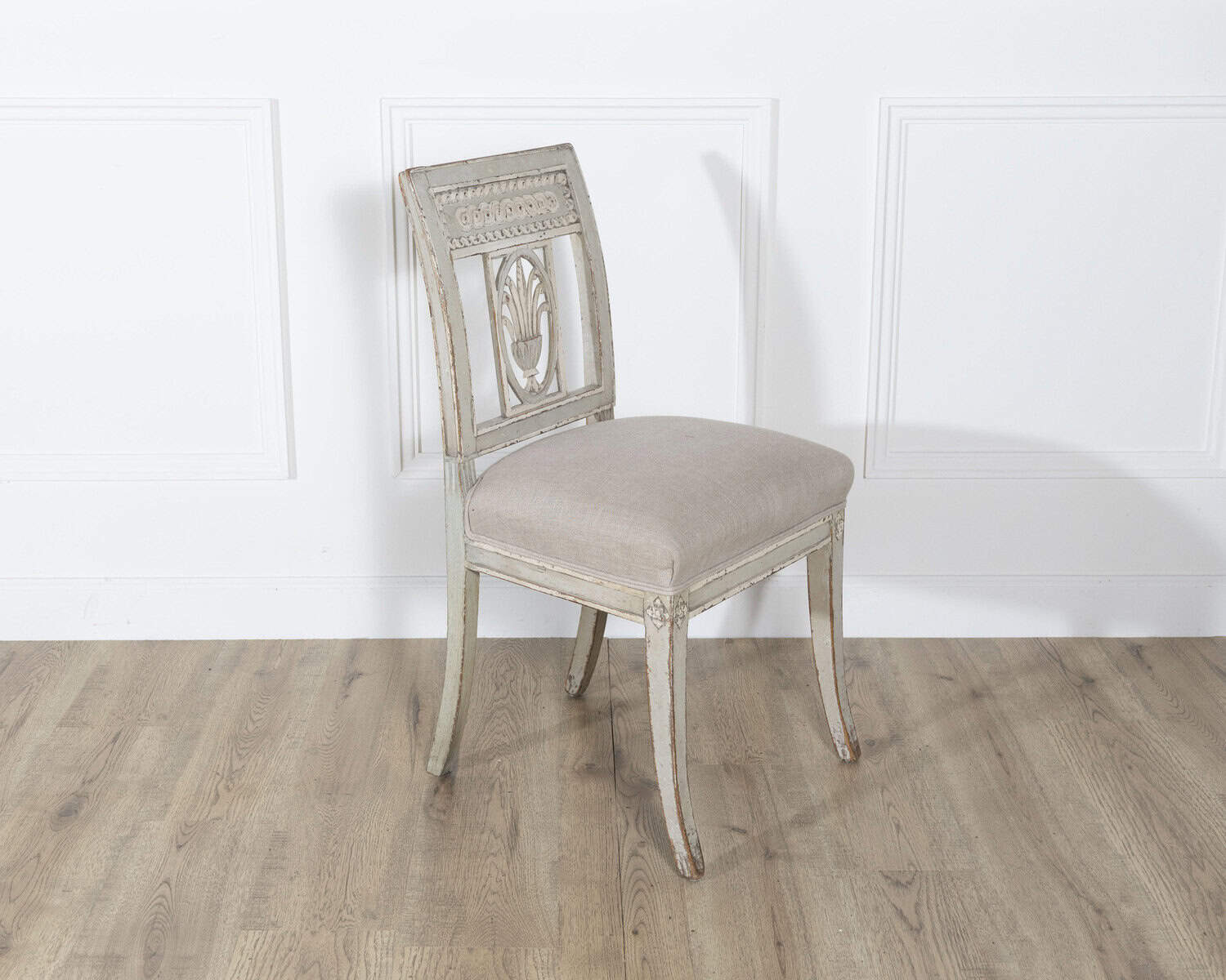 Set of Six 19th Century Directoire Style Carved Wood Chairs - JAA