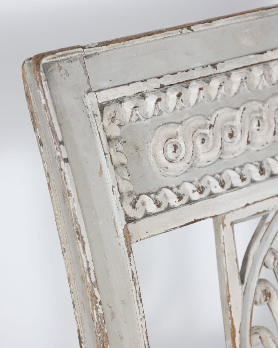 Set of Six 19th Century Directoire Style Carved Wood Chairs - JAA