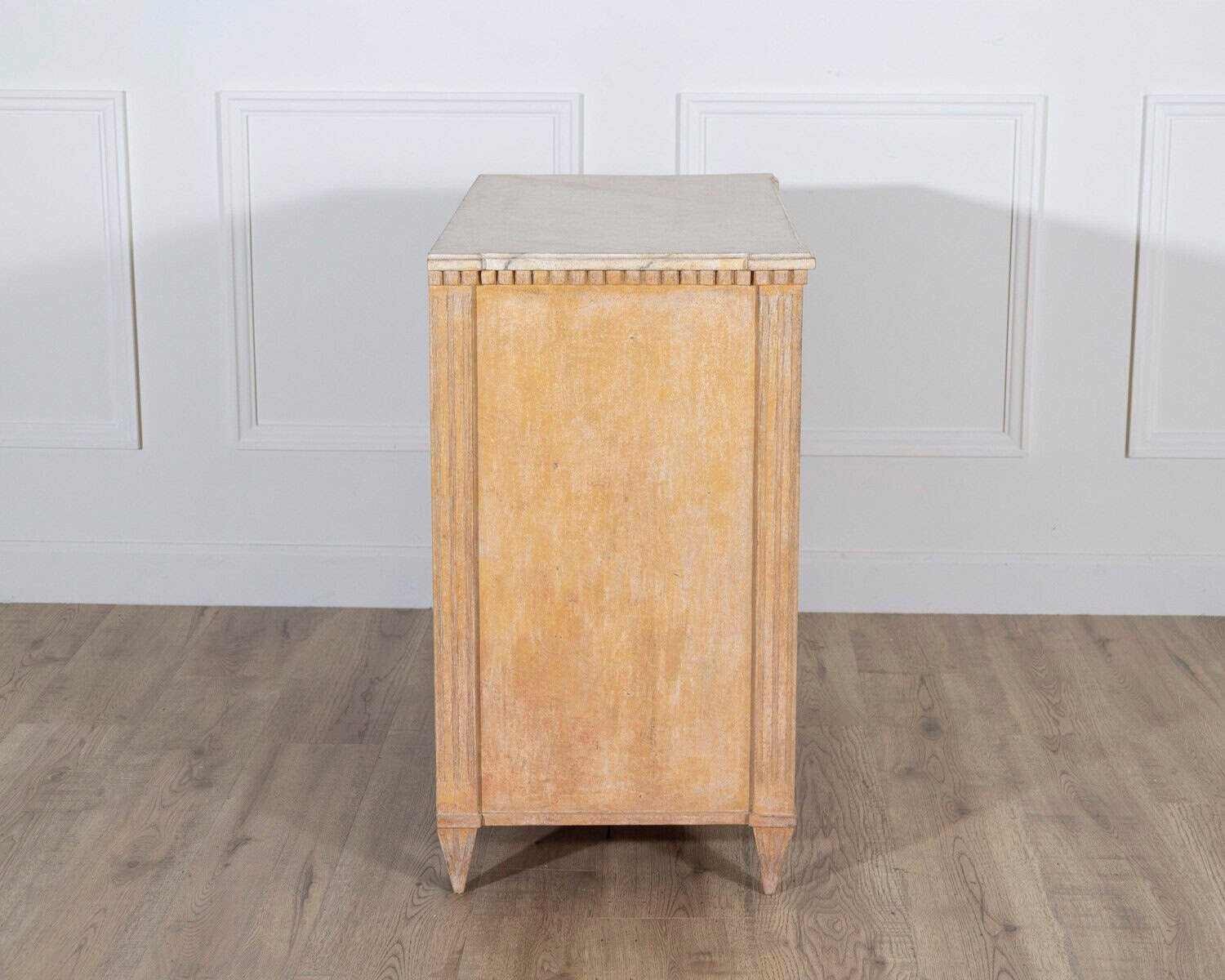 Swedish Gustavian-Style Painted Chest of Drawers in Sienna and Antique White, Circa 1890 - JAA