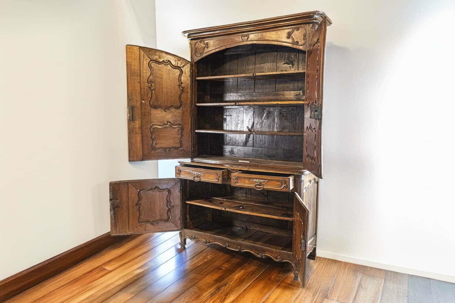 French Louis XV 18th Century Cherry Buffet à Deux-Corps from the Loire Valley - JAA