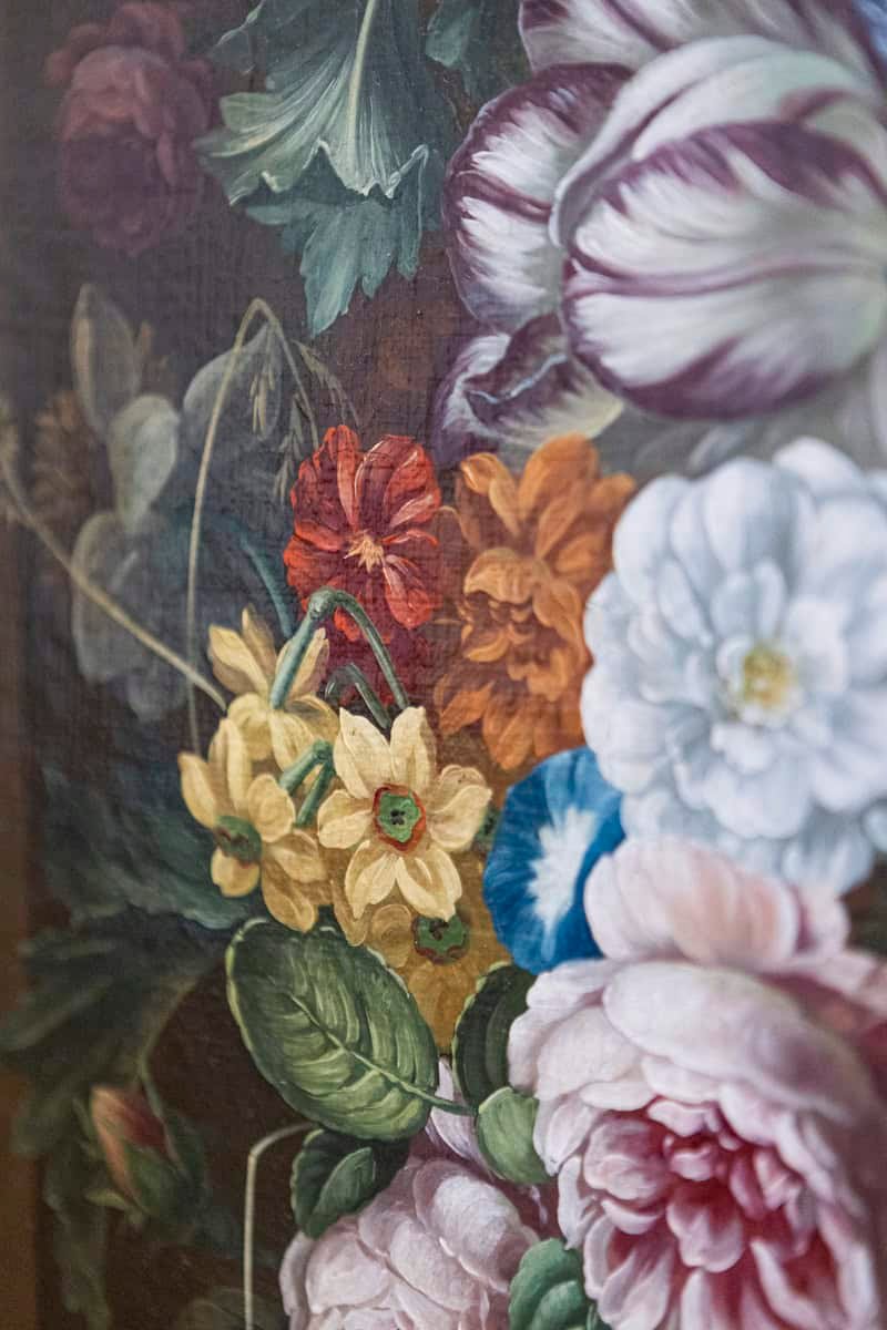 Swedish 1780s Floral Painting in the Manner of Paulus Theodorus van Brussel - JAA