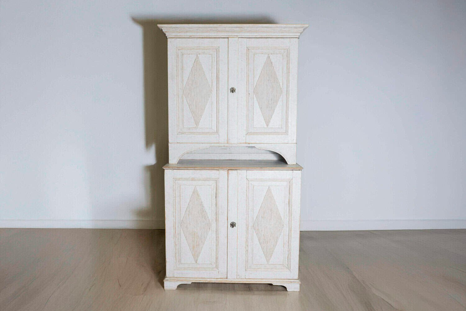 18th Century Swedish Gustavian Two-part Cabinet Circa 1790 - JAA