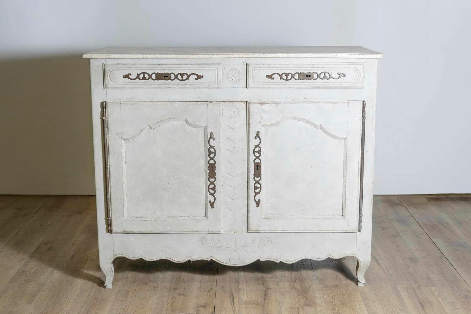 Mid 18th Century French Louis XV Period Painted Buffet with Drawers and Doors - JAA