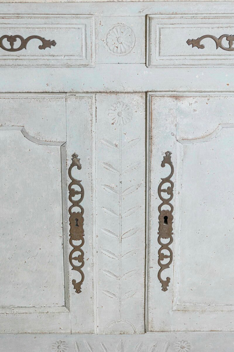 Mid 18th Century French Louis XV Period Painted Buffet with Drawers and Doors - JAA