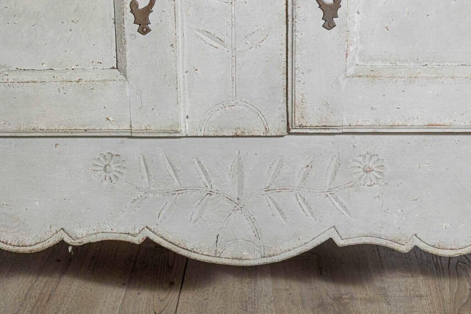 Mid 18th Century French Louis XV Period Painted Buffet with Drawers and Doors - JAA