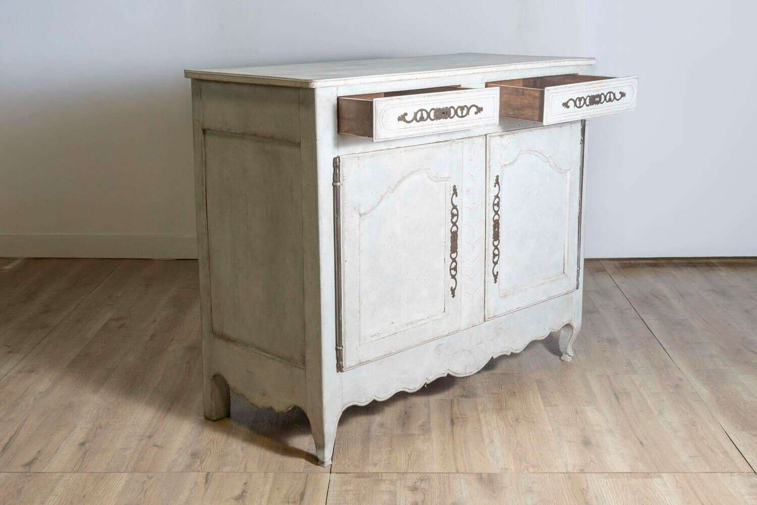 Mid 18th Century French Louis XV Period Painted Buffet with Drawers and Doors - JAA