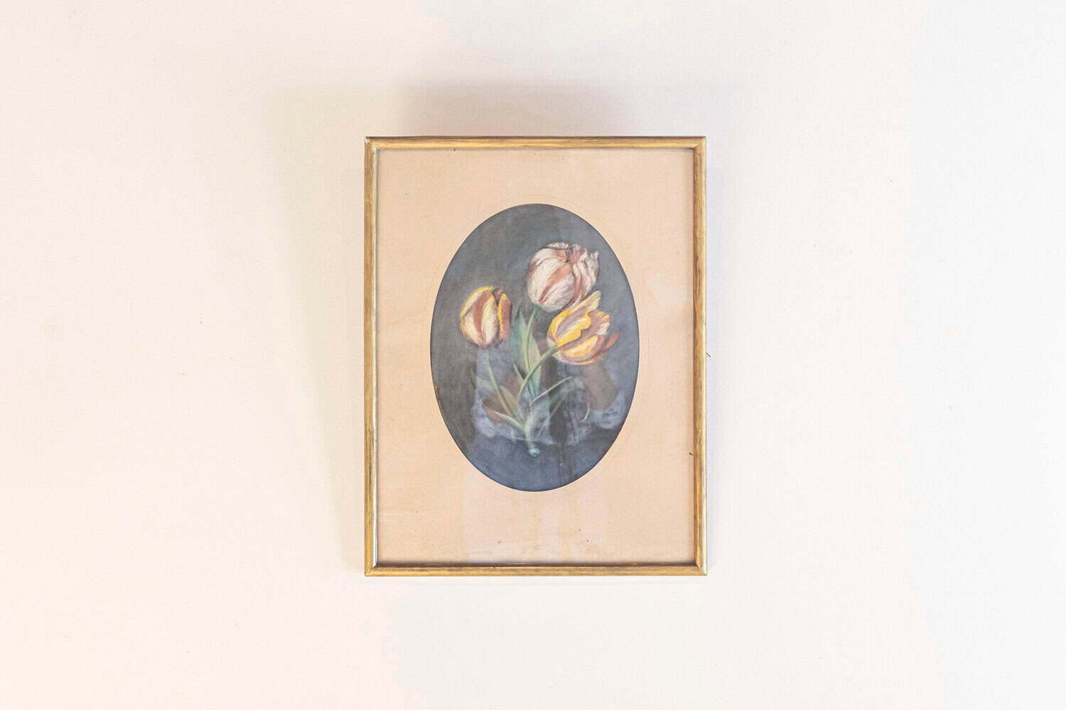 French 19th Century Pastel Still-Life Painting Depicting a Bouquet of Tulips - JAA