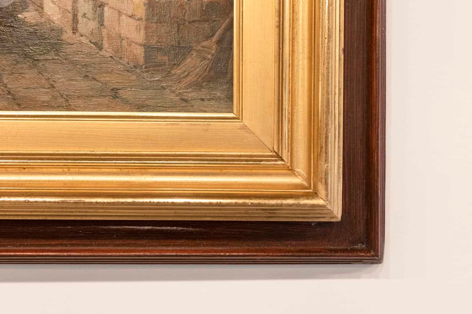 Italian Giuseppe Gheduzzi Oil on Panel Painting of Woman in Front of a Fireplace - JAA