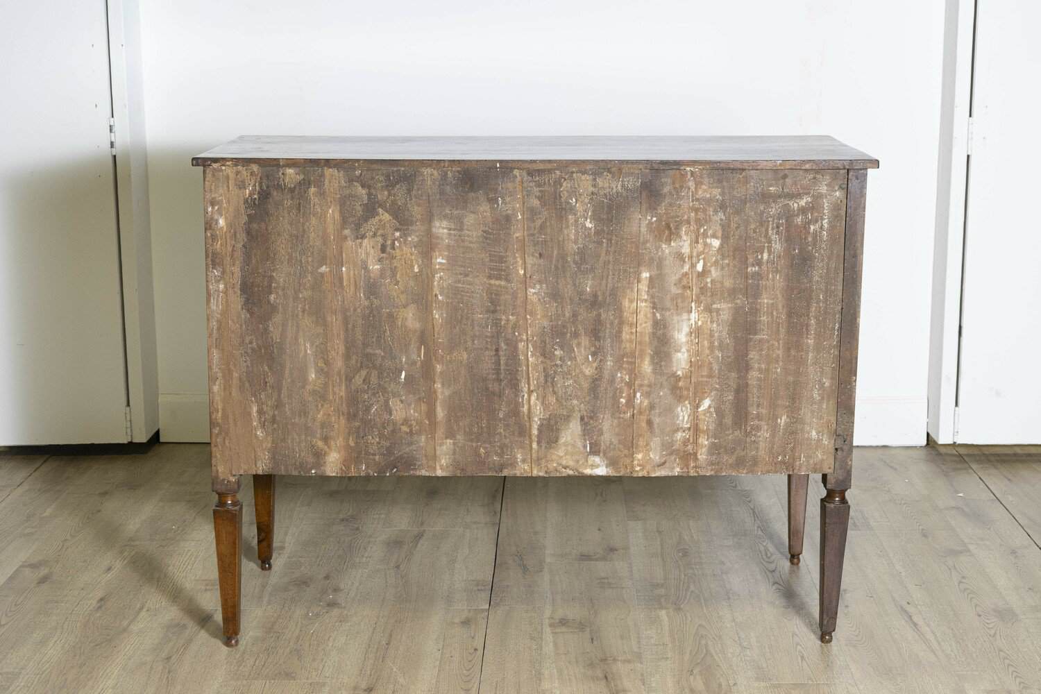 18th Century Italian Walnut Two Drawer Commode with Tapered Legs - JAA