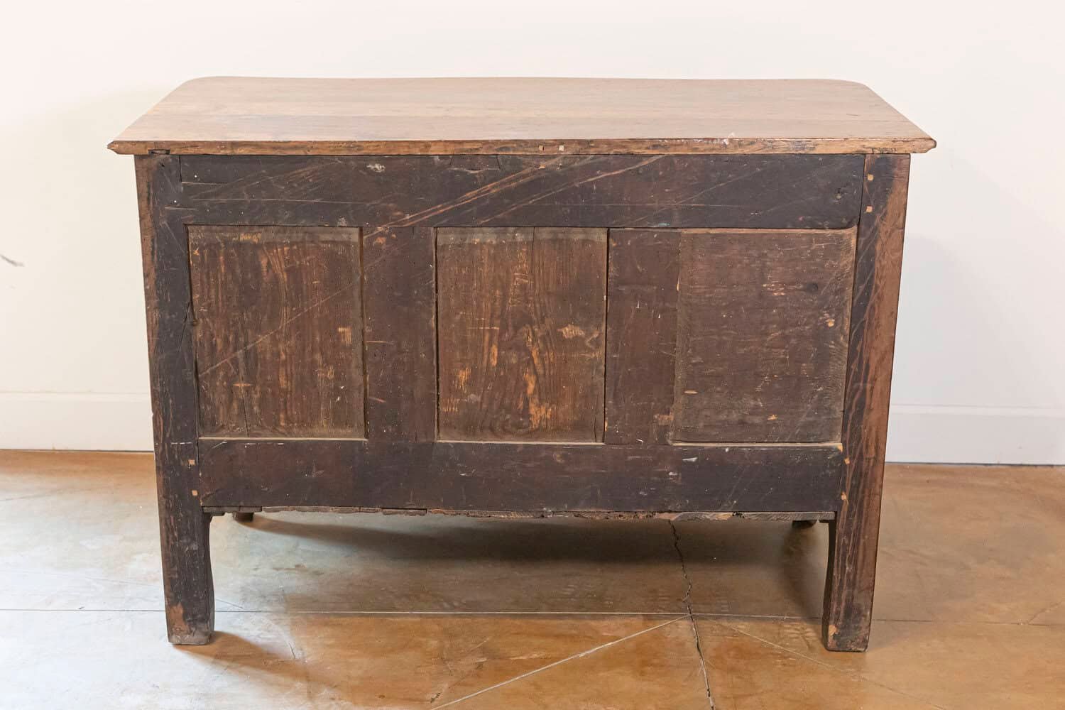 French 1740s Louis XV Two-Drawer Commode with Carved Apron and Cabriole Legs - JAA
