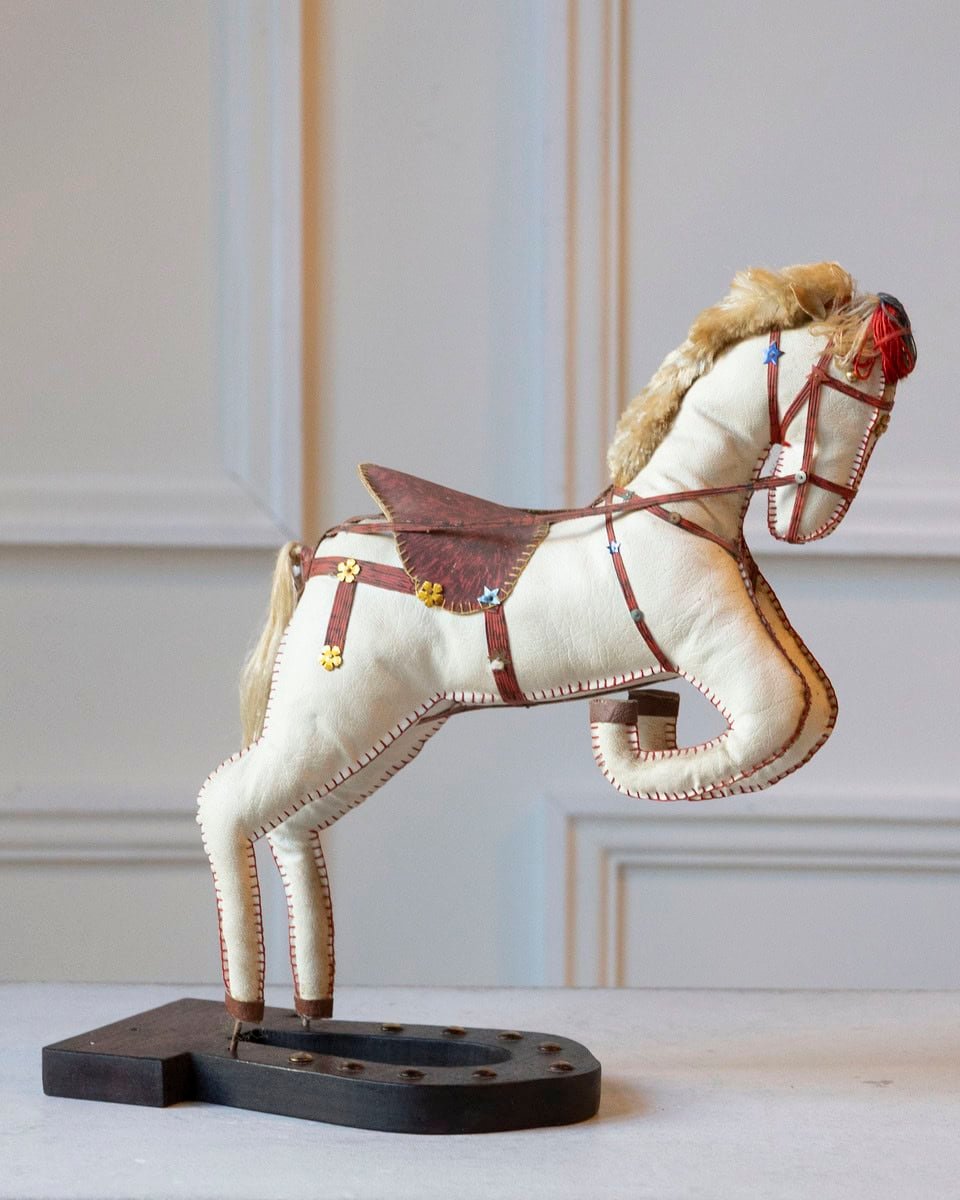 French Decorative Horse in Moleskin with Saddle and Harness, 20th Century - JAA