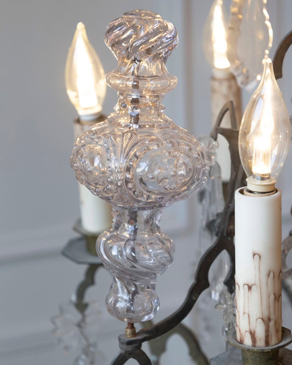 40% OFF. French Baroque Revival Six-Light Crystal Chandelier from a Church, circa 1860 - JAA